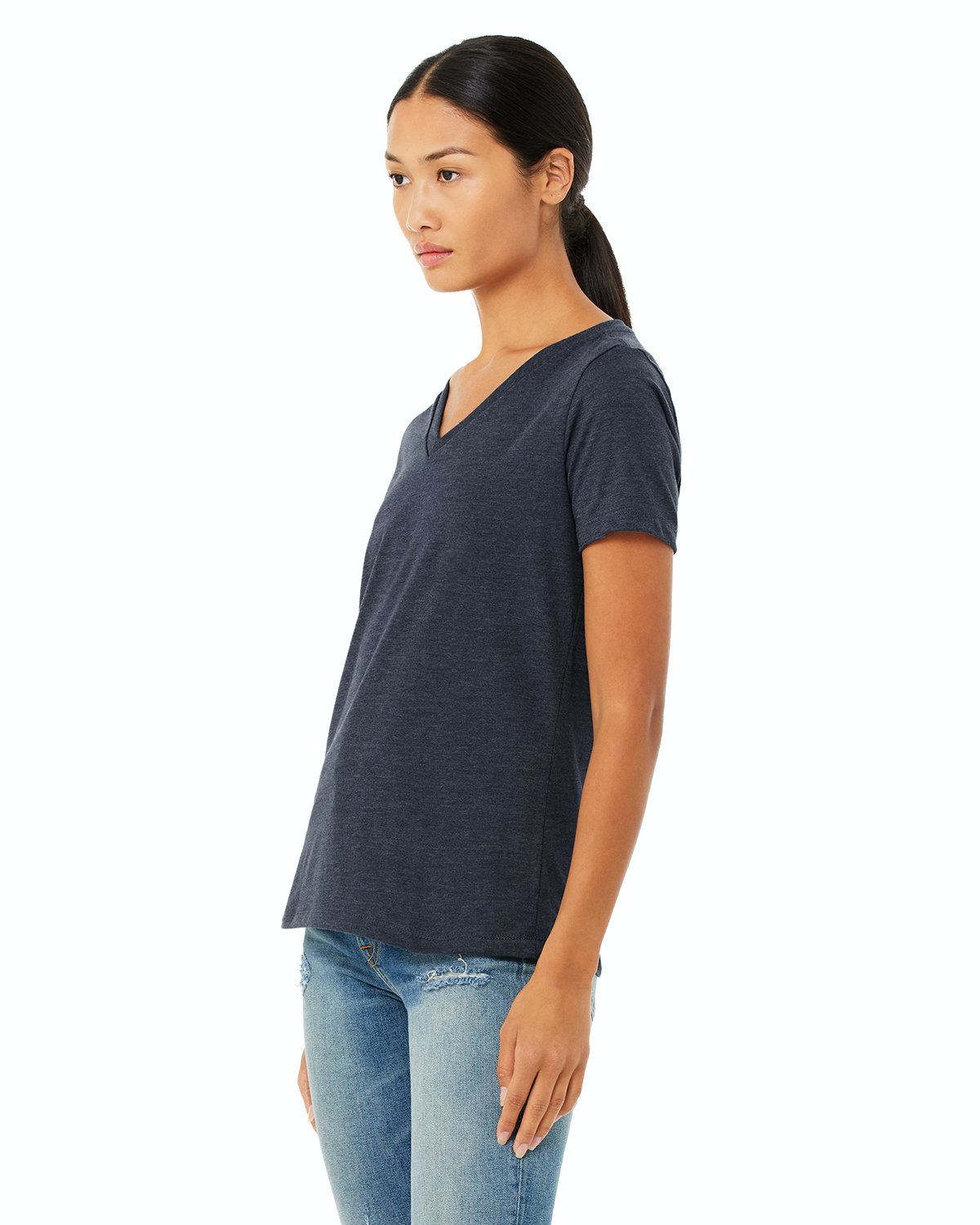 Bella + Canvas 6405CVC Heather Navy