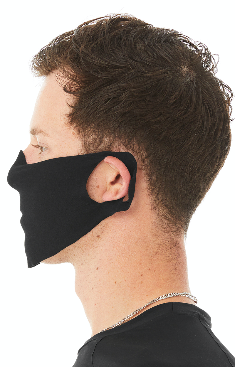 Black fabric face cover