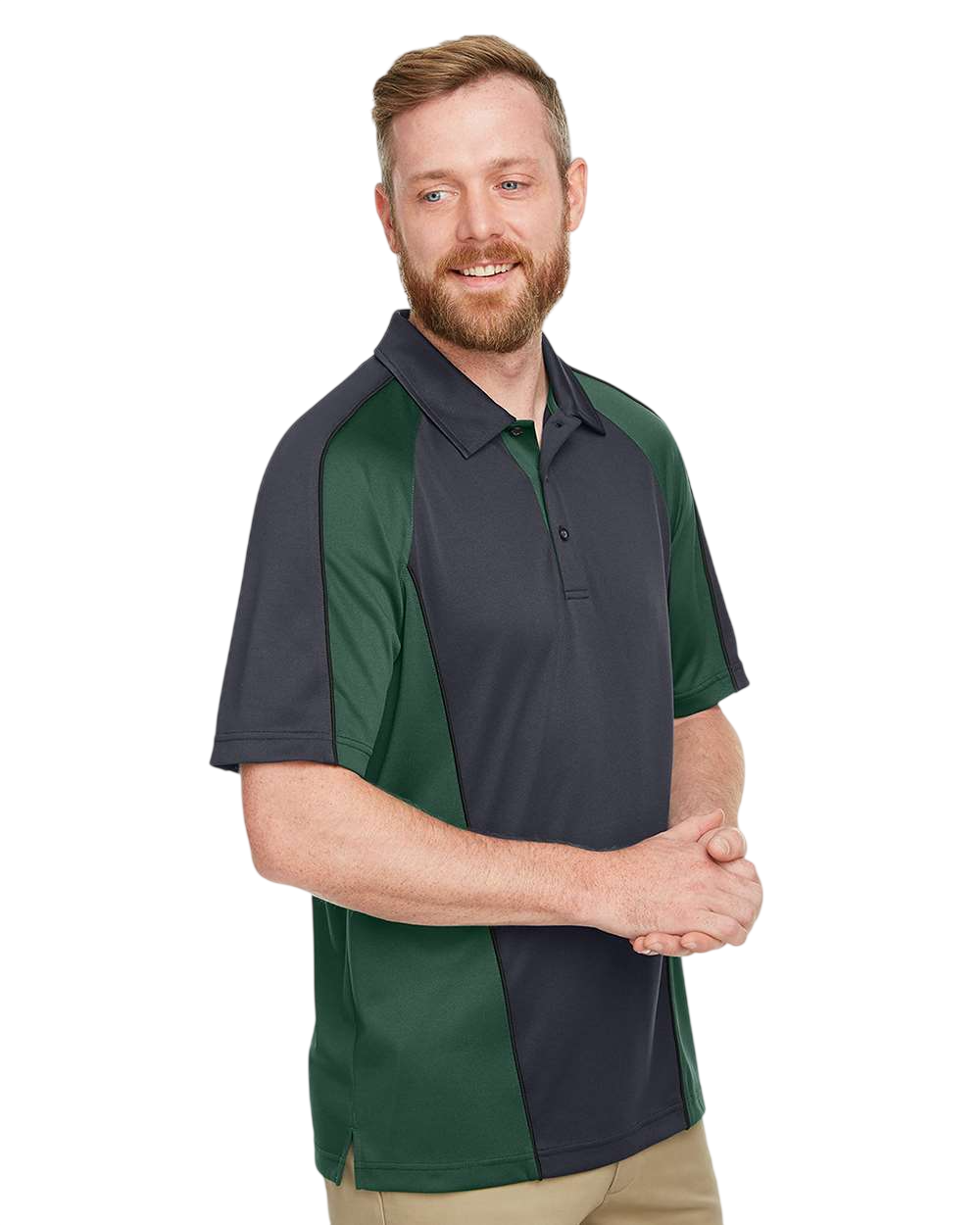 Harriton M385 Dark Ch / Dark Green / Black