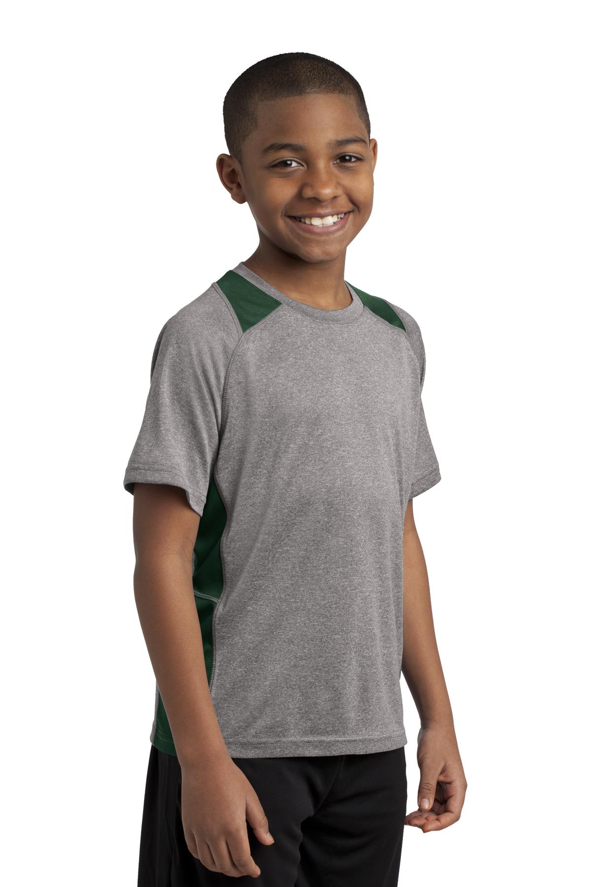 Sport-Tek YST361 Vintage Heather / Forest Green