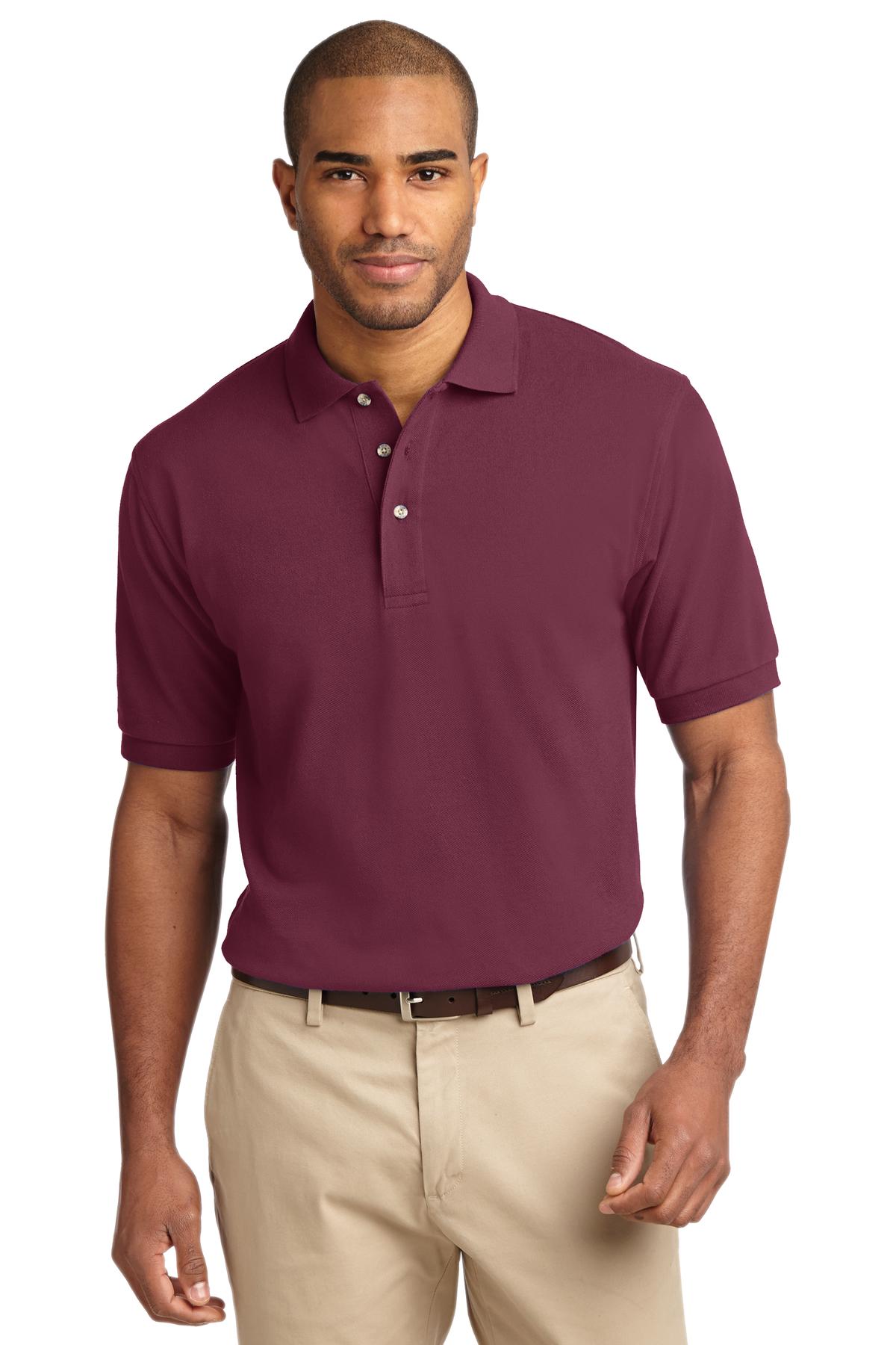 Port Authority Heavyweight Cotton Pique Polo K420 Burgundy Jiffy