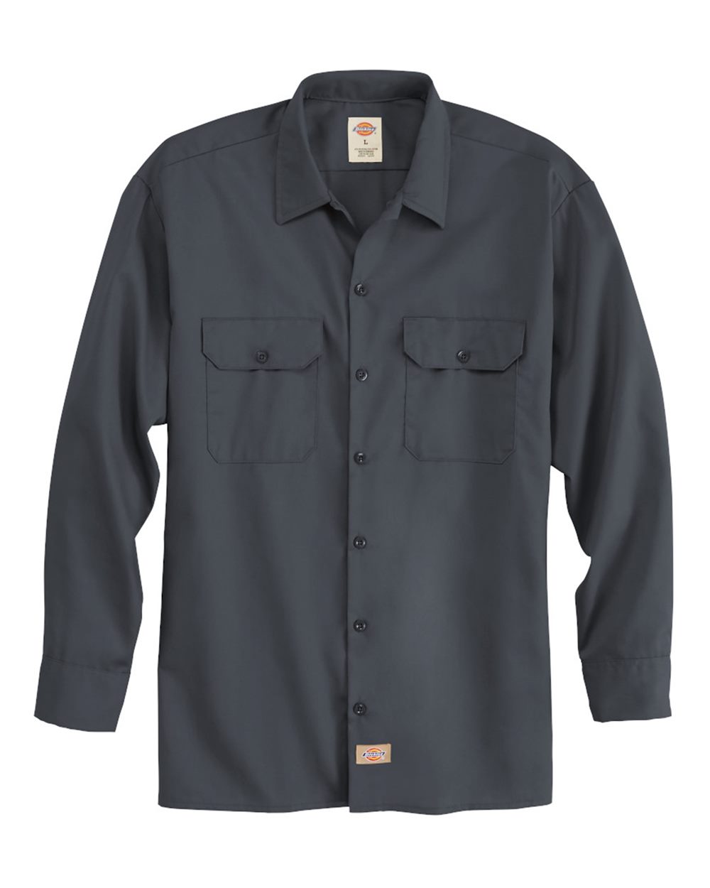 Dickies Unisex Long Sleeve Work Shirt 5574 Charcoal | Jiffy