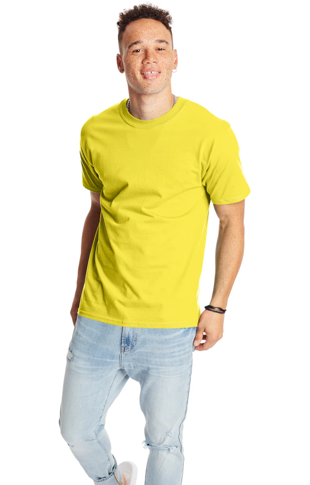 Hanes, Maglietta a Manica Corta Beefy-T (Confezione da 2) White Small Hanes, Maglietta a Manica Corta Beefy-T (Confezione da 2) White Small