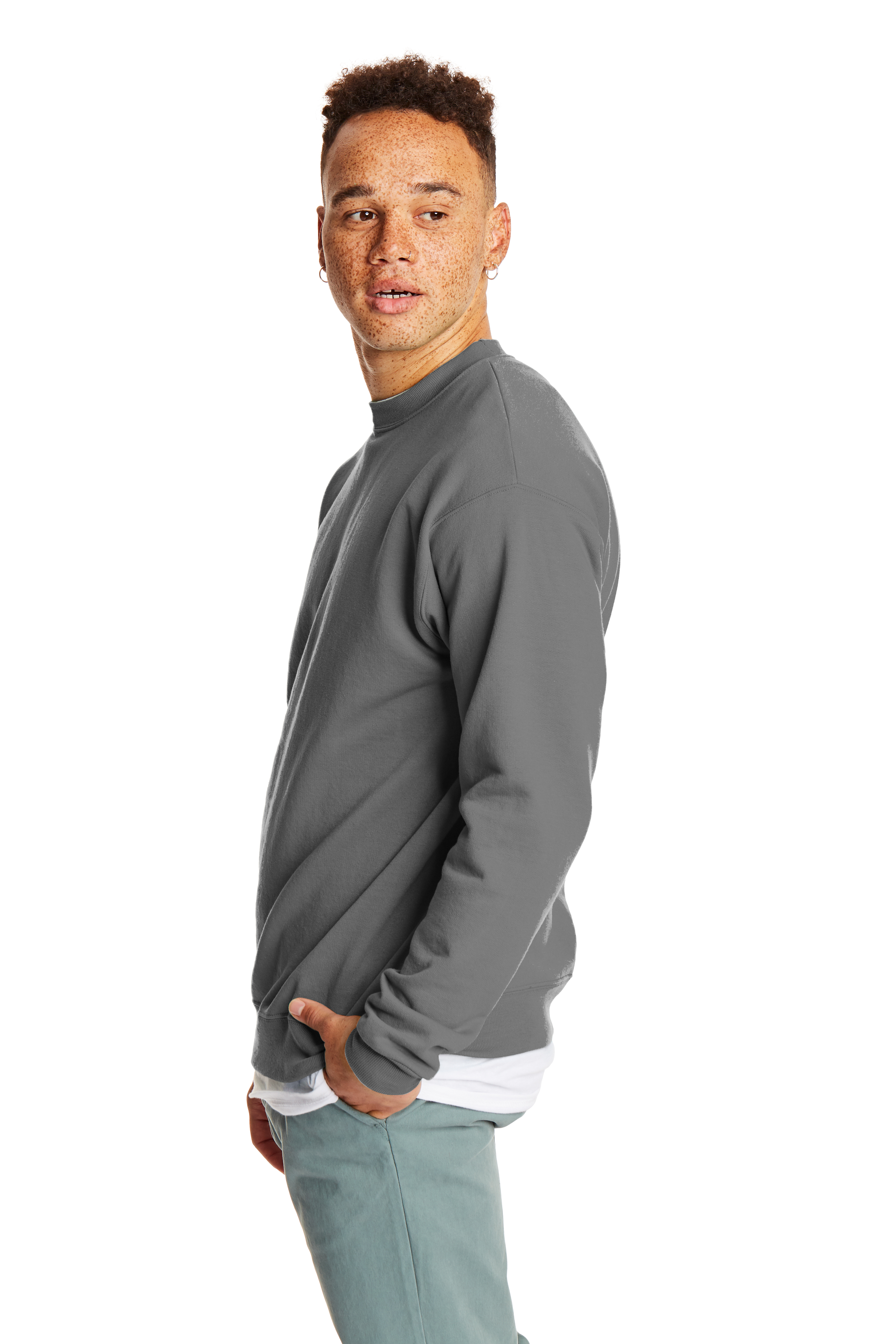 Hanes P1607 Smoke Gray