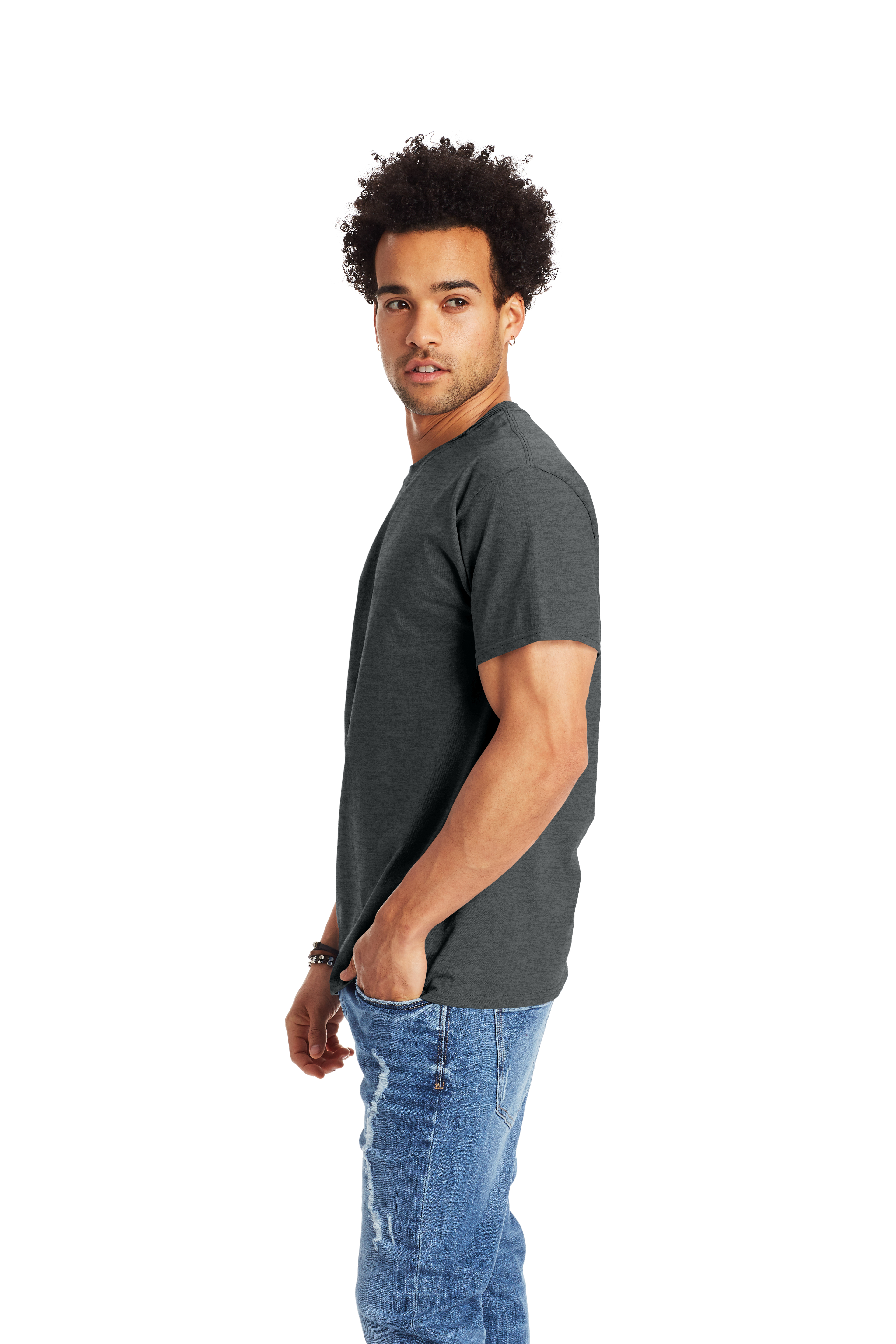 Hanes 5250T Charcoal Heather