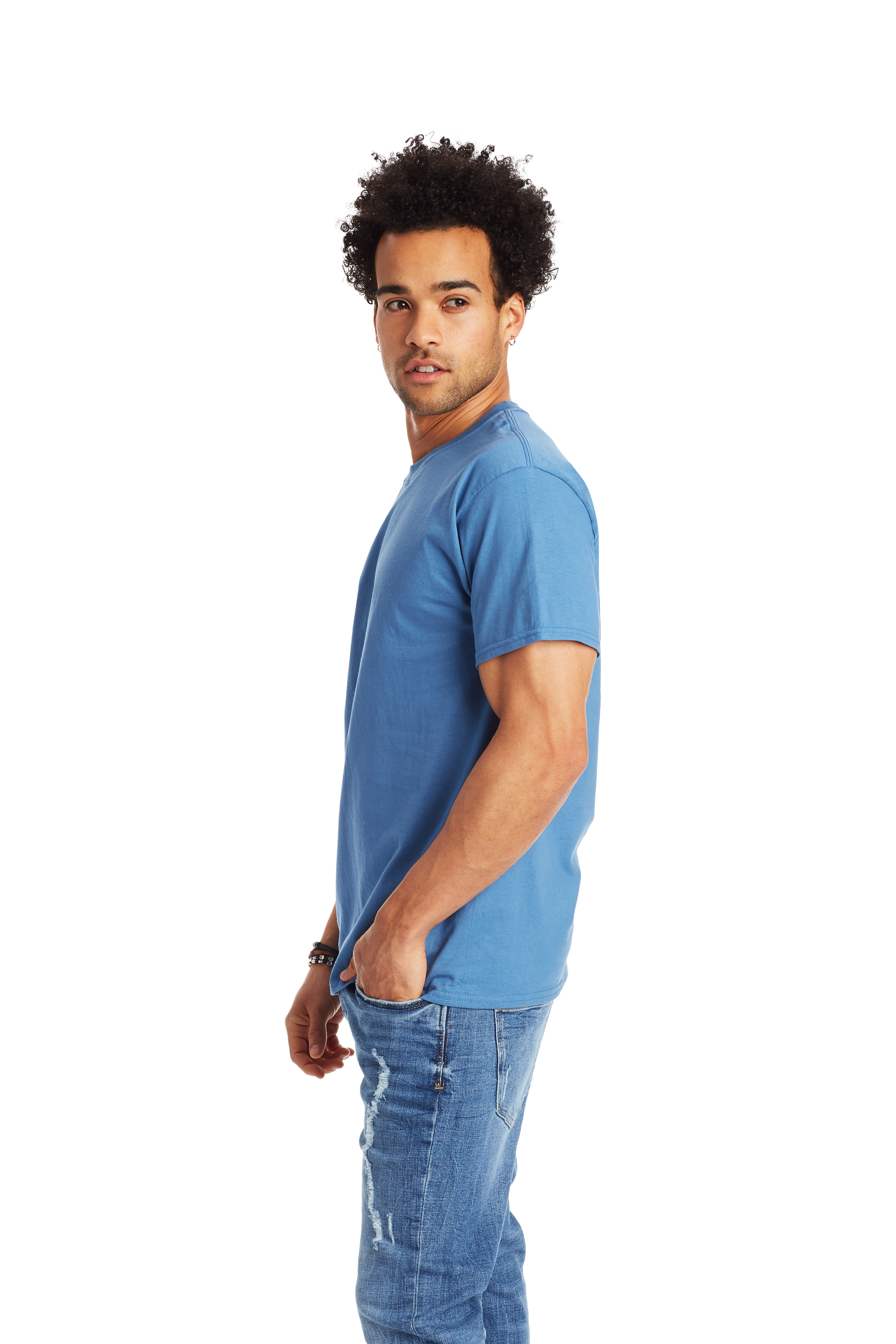 Hanes 5250T Denim Blue