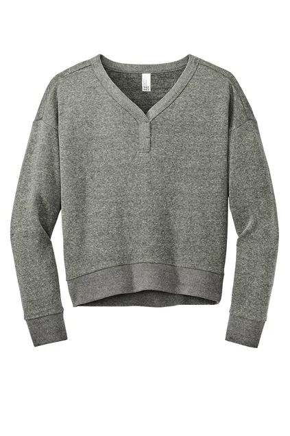 V TWELVE セーター District Women's Perfect Tri Fleece V Neck Sweatshirt