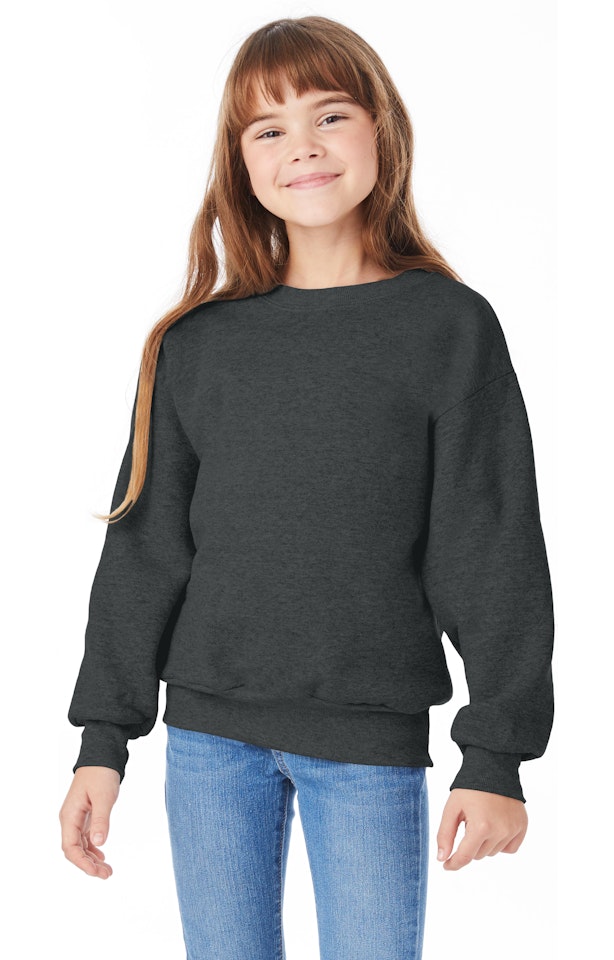 Hanes Youth Eco Smart® 50/50 Sweatshirt P360 Charcoal Heather Jiffy