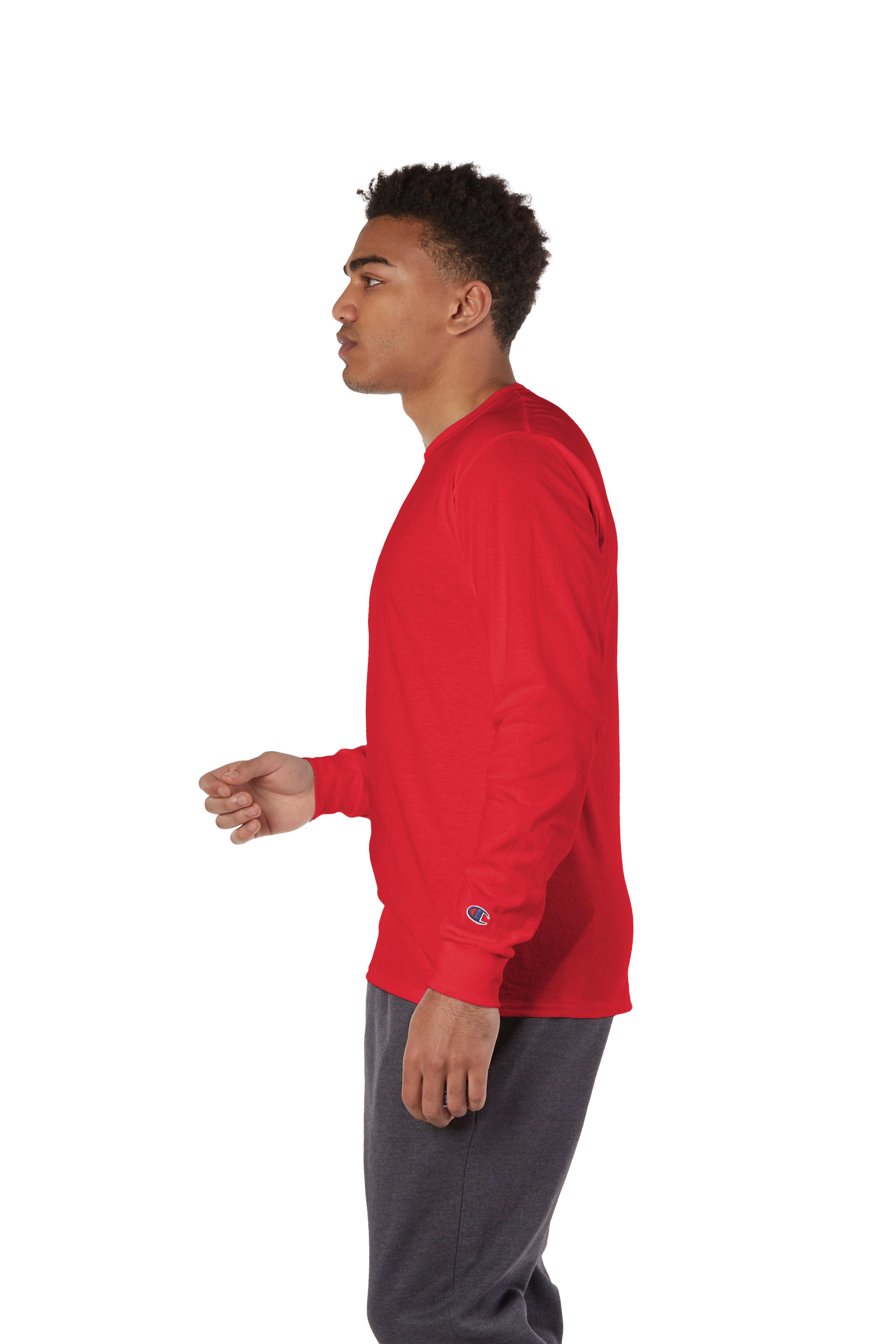 Champion red long sleeve on sale