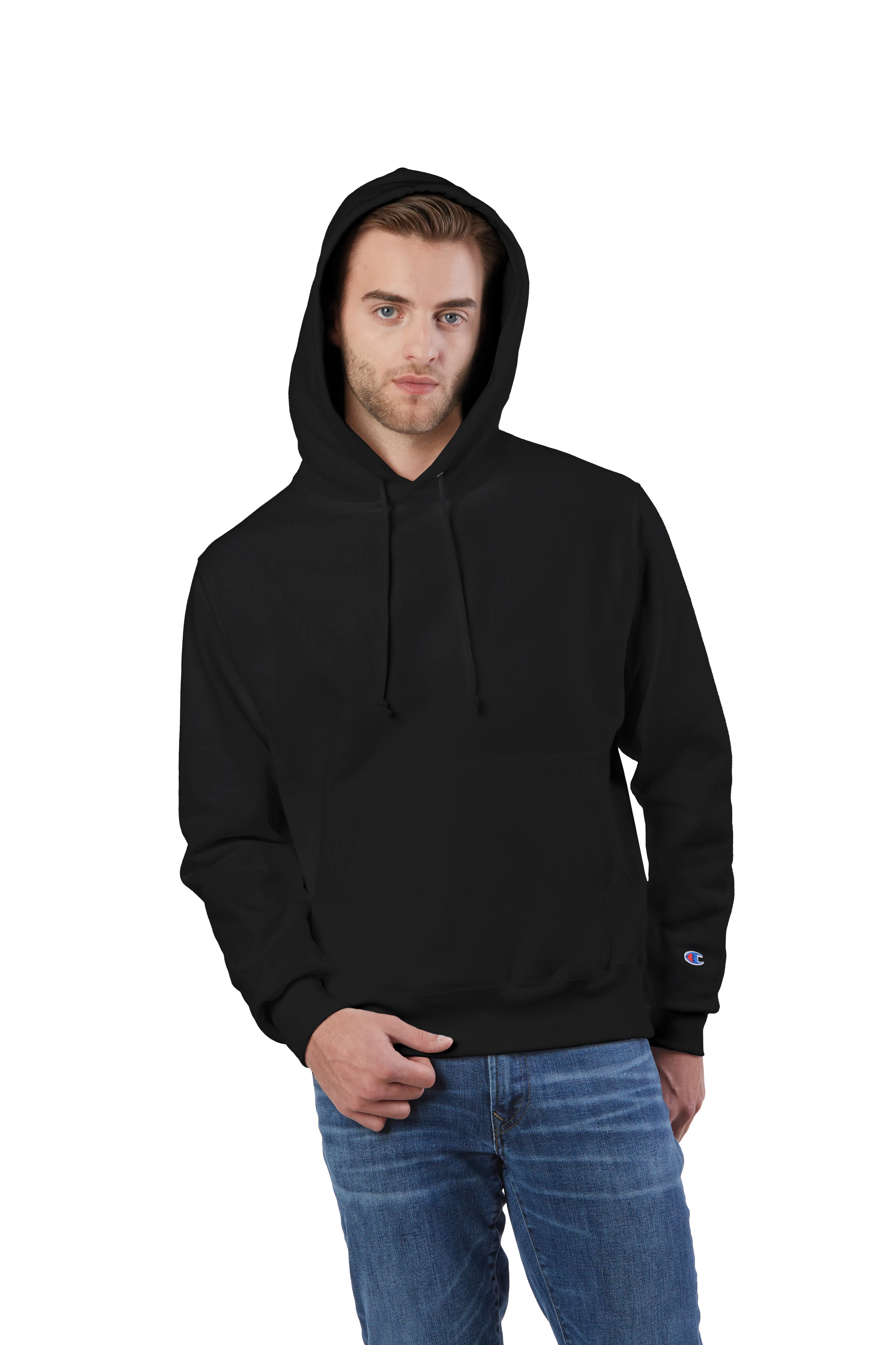 Champion Reverse Weave® Pullover Hoodie S1051 Black | Jiffy