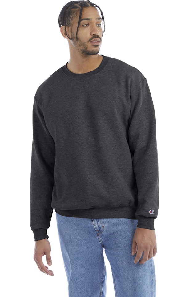 Champion Unisex Double Dry Eco® Crew S600 Charcoal Heather Jiffy