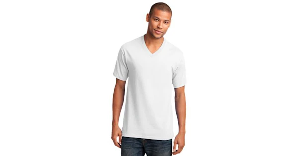 Port & Company Unisex Core Cotton V Neck Tee Pc54 V White | Jiffy