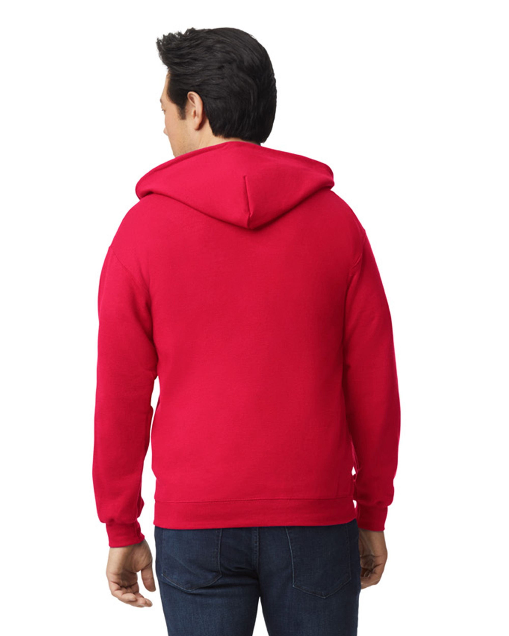 Gildan Unisex Heavy Blend™ 50/50 Full Zip Hoodie G186 Red | Jiffy