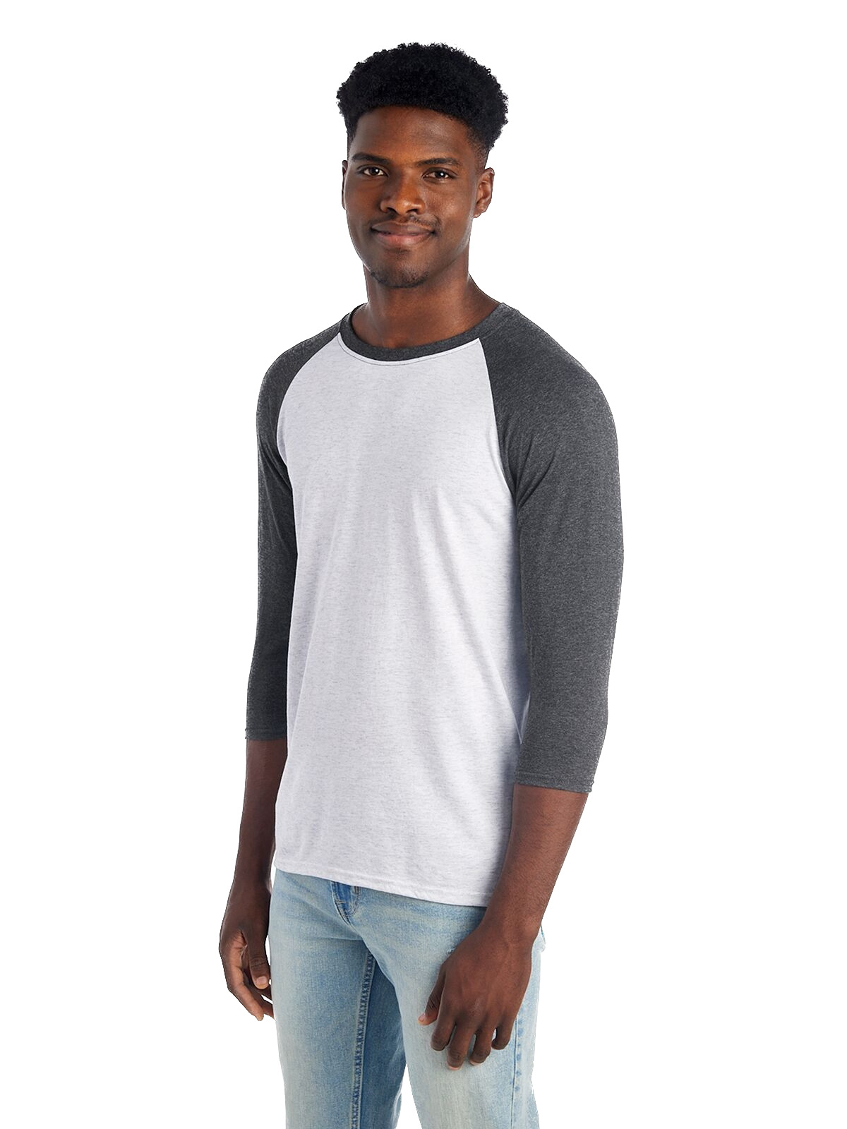 Jerzees 601RR White Heather / Black Heather