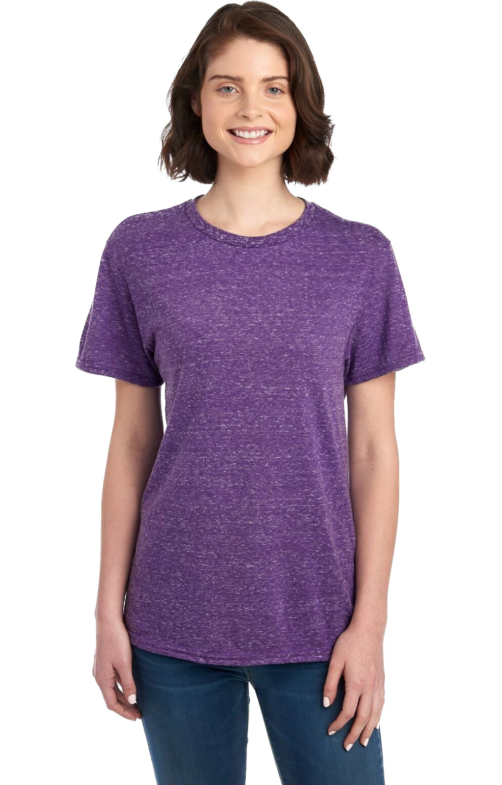 Jerzees Unisex Snow Heather T Shirt 88 Mr Purple | Jiffy