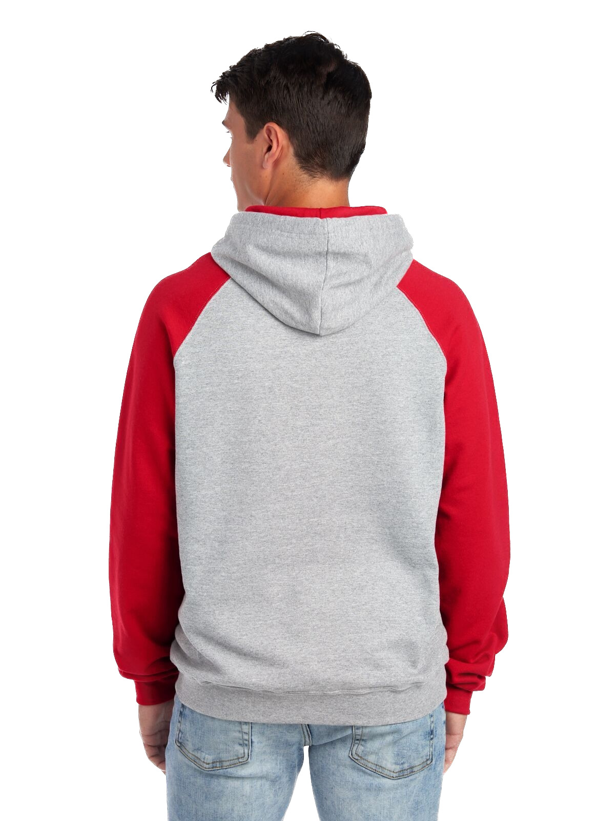 Jerzees Unisex Nu Blend Colorblock Raglan Pullover Hoodie 96 Cr Oxford True Red Jiffy