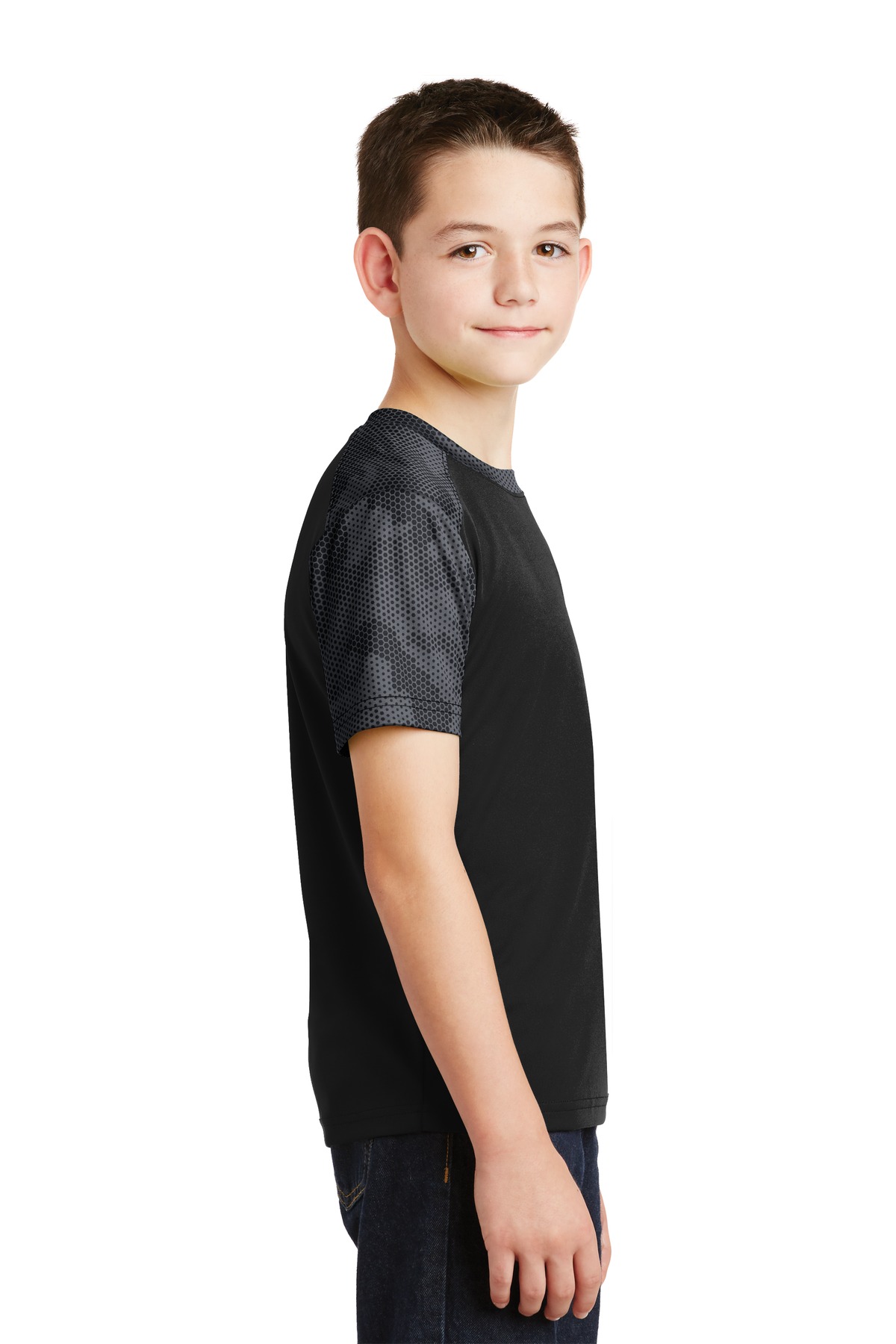 Sport-Tek YST371 Black / Iron Gray