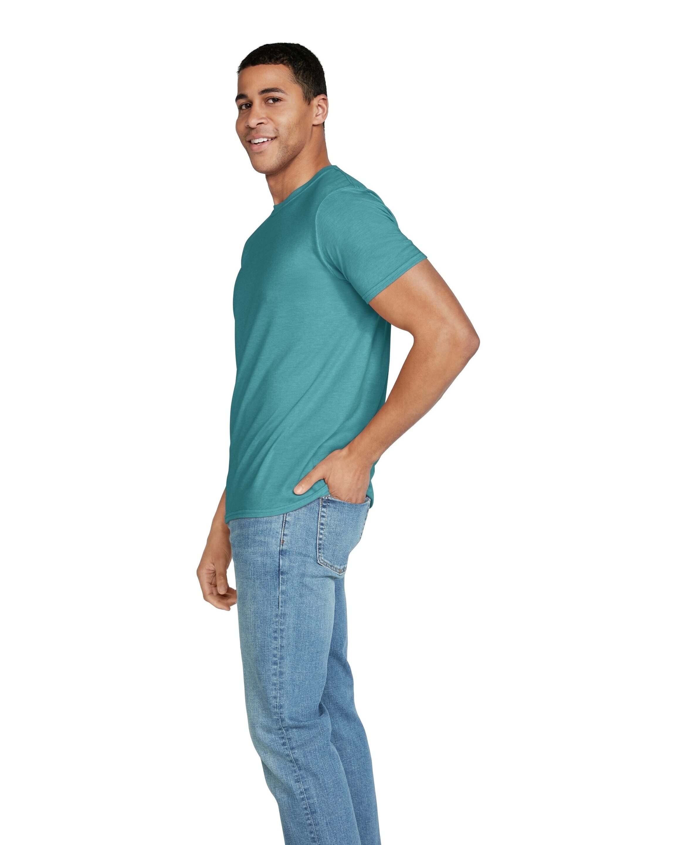 Gildan G640 Heather Galapagos Blue