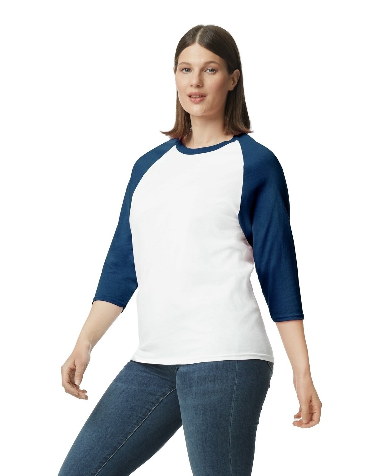 Gildan G570 White / Navy