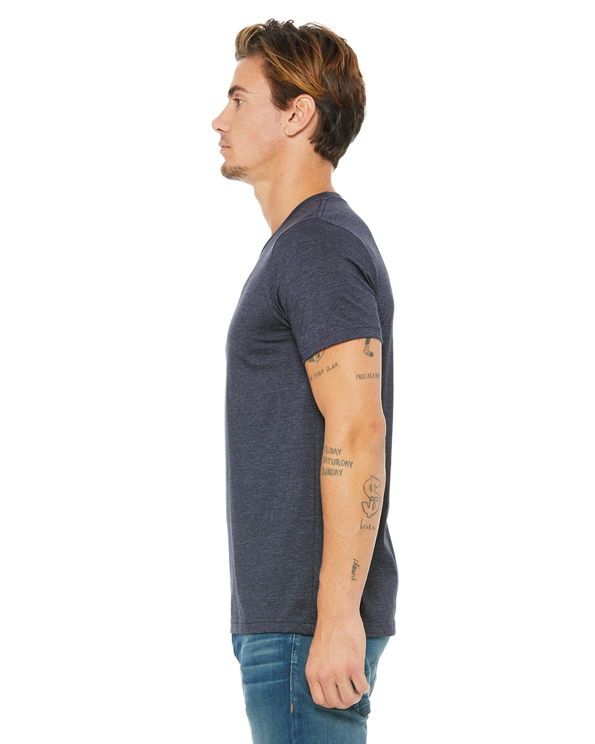 Bella + Canvas 3001CVC Heather Navy