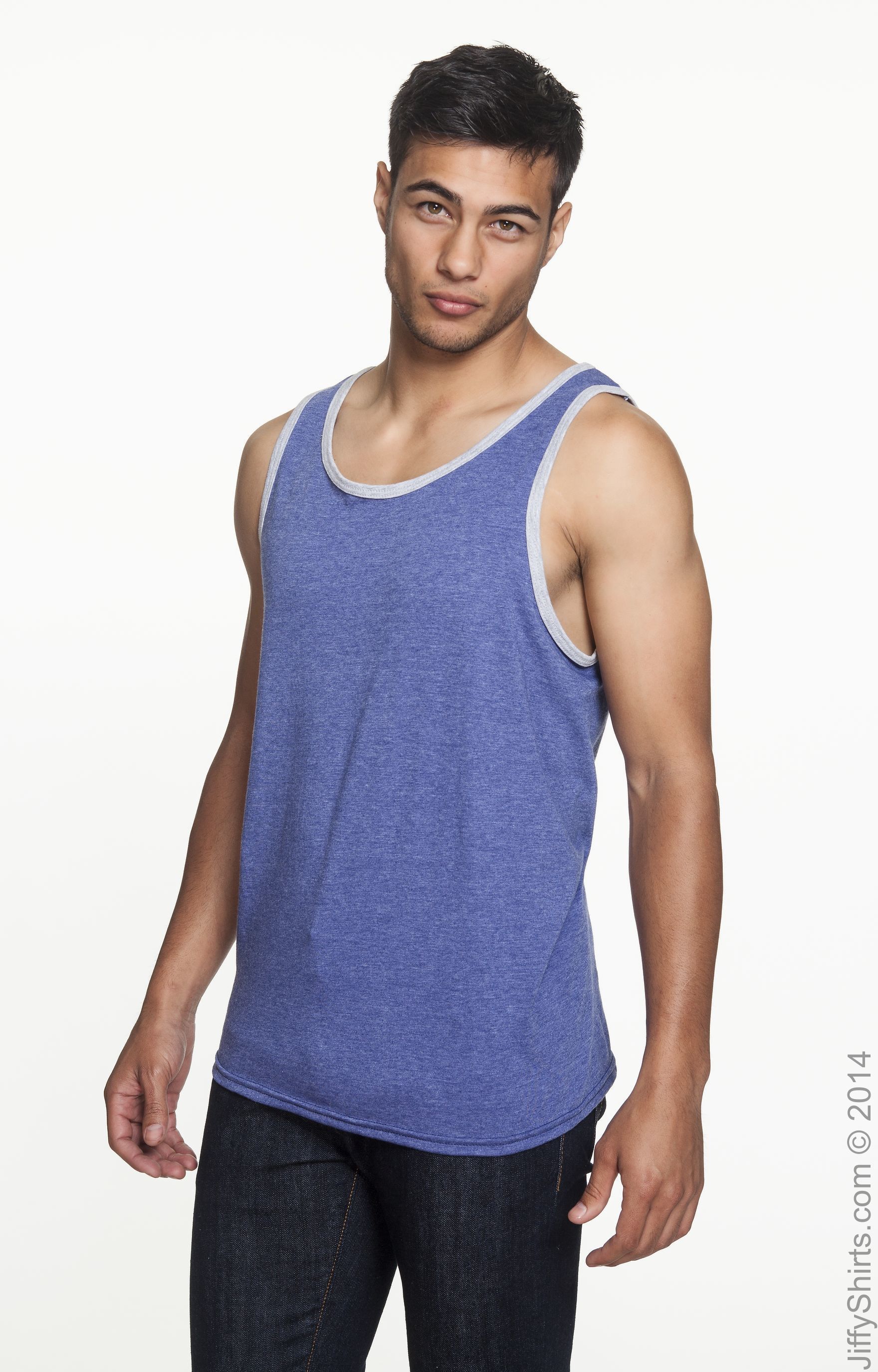 Anvil 986 Heather Blue / Heather Gray