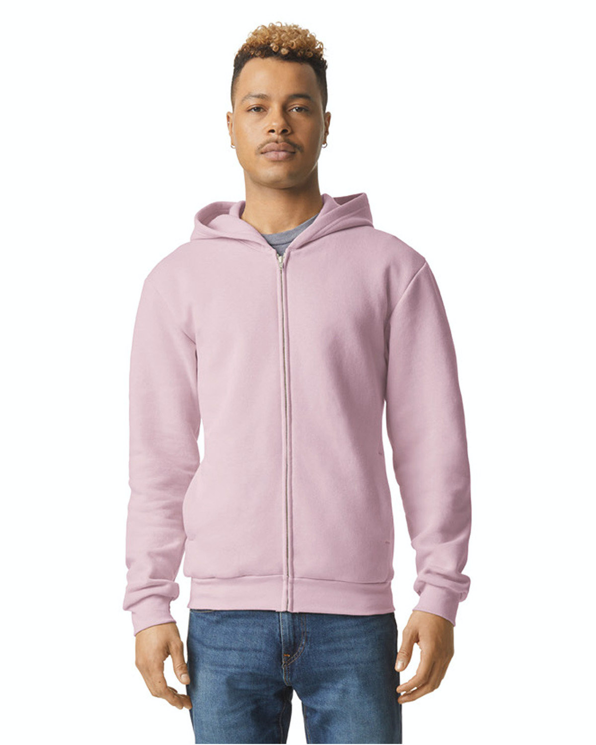 American Apparel Re Flex Fleece Unisex Full Zip Hoodie Rf497 Blush