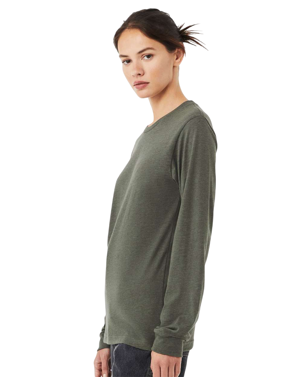 Bella + Canvas 3501CVC Heather Military Green