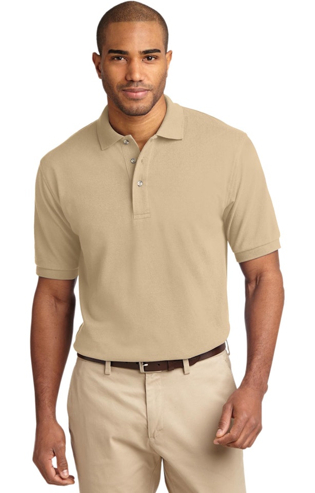 Port Authority Heavyweight Cotton Pique Polo K420 Stone Jiffy