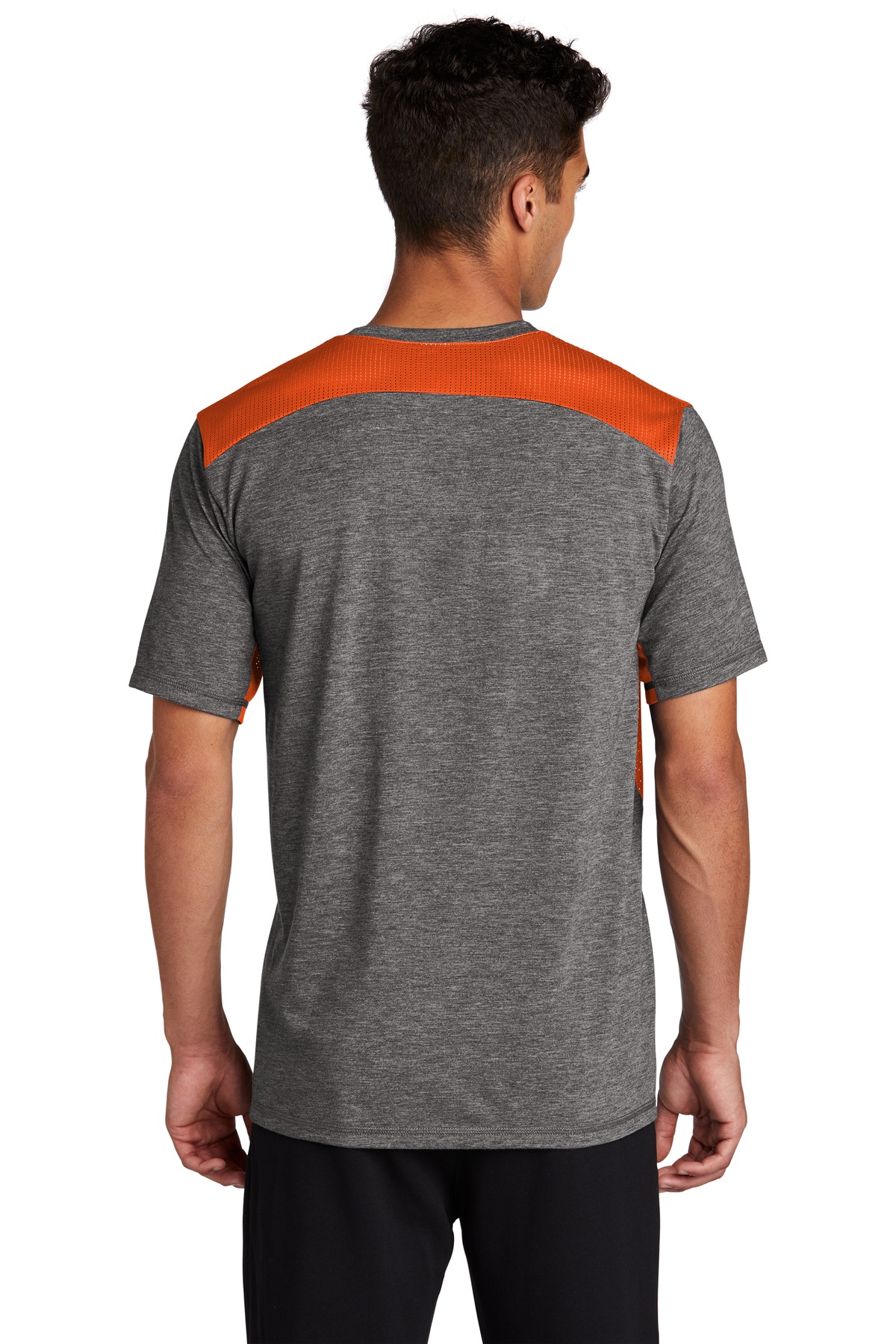 Sport-Tek ST410 Deep Orange / Dark Gray Heather