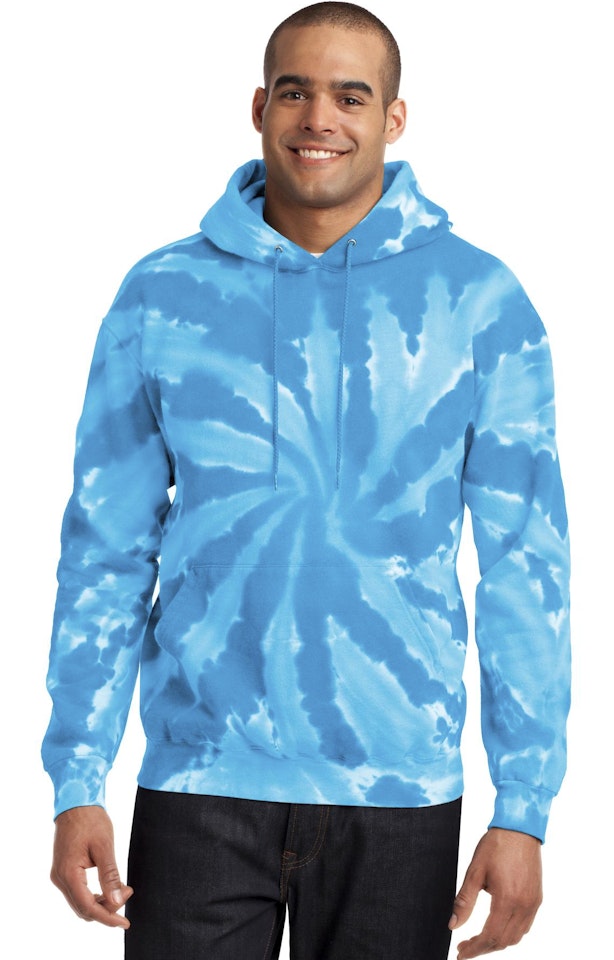 Port Company Unisex Tie Dye Pullover Hoodie Pc146 Turquoise Jiffy