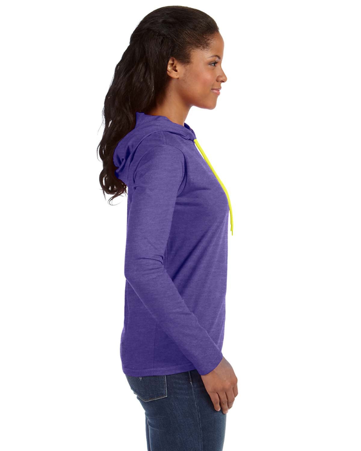 Anvil 887L Heather Purple / Neon Yellow