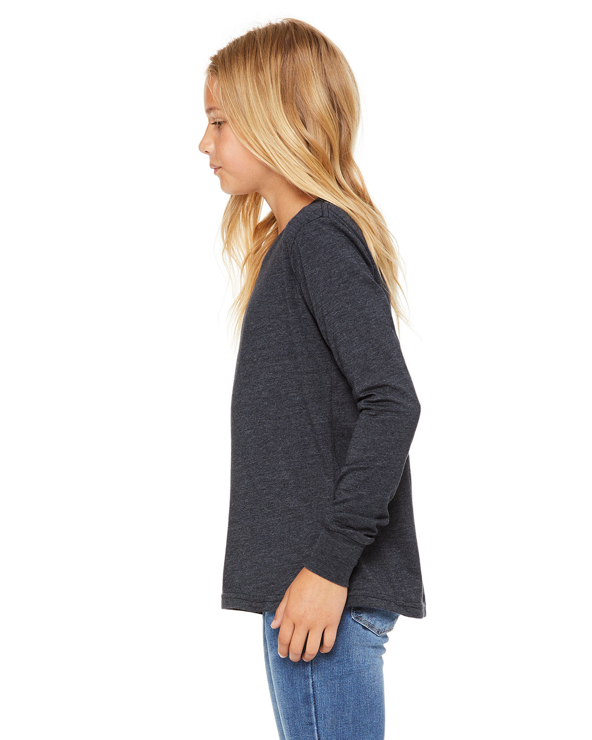 Bella + Canvas 3501YCVC Heather Navy