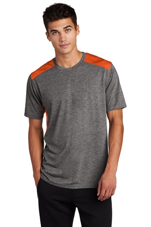 Sport-Tek ST410 Deep Orange / Dark Gray Heather