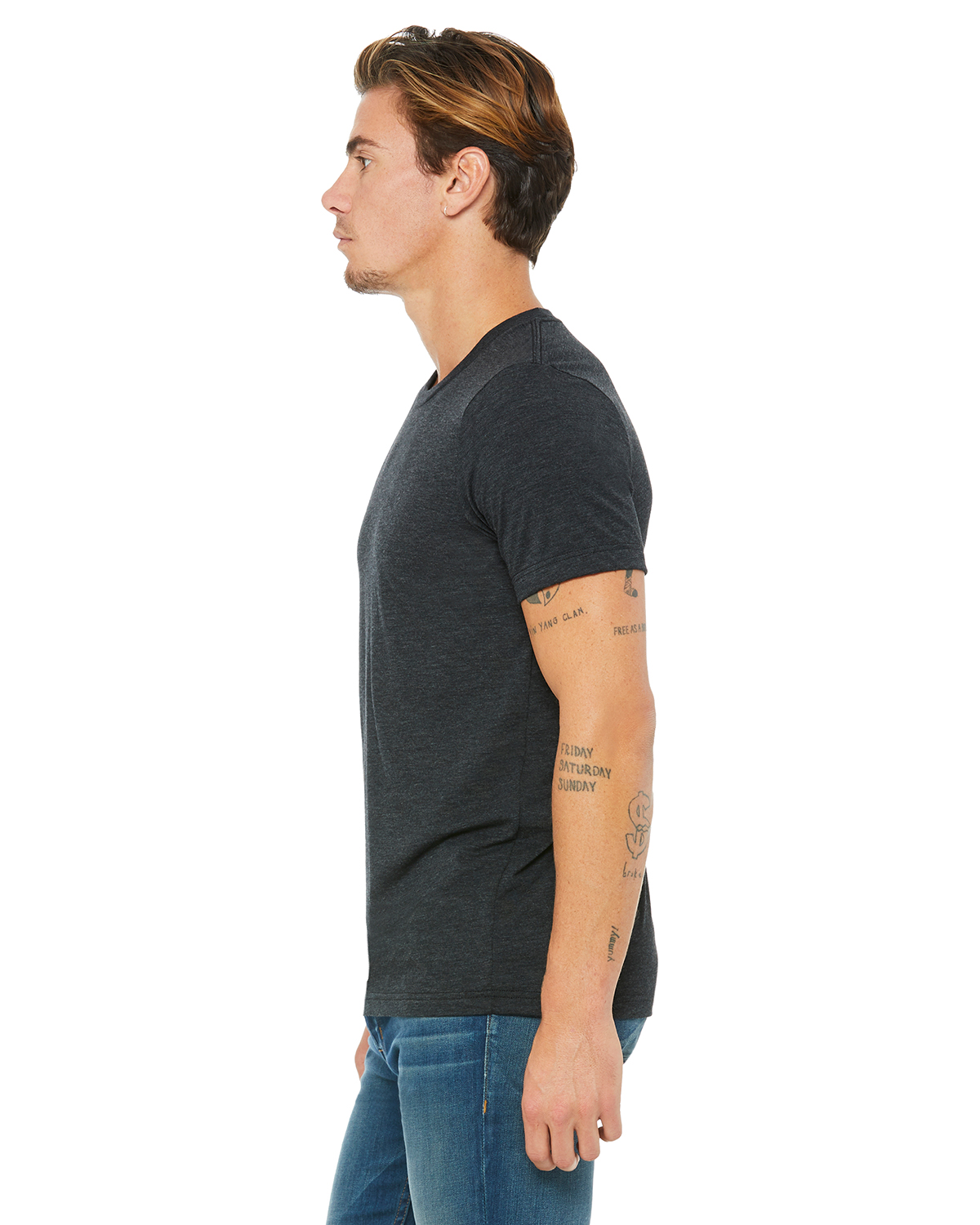 Bella + Canvas 3413C Charcoal Black Triblend