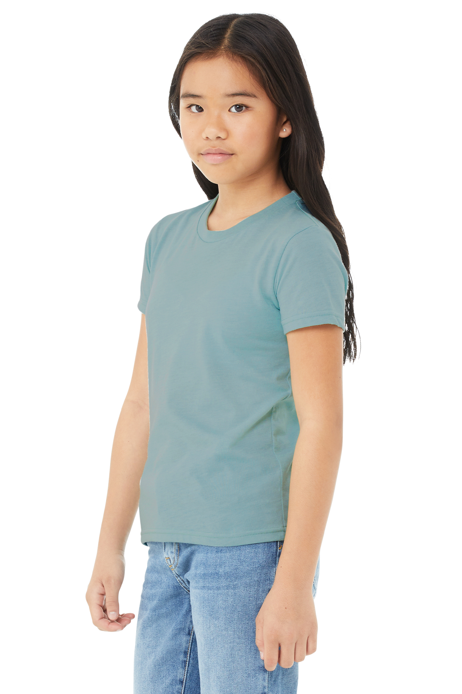 Bella + Canvas 3001YCVC Heather Blue Lagoon