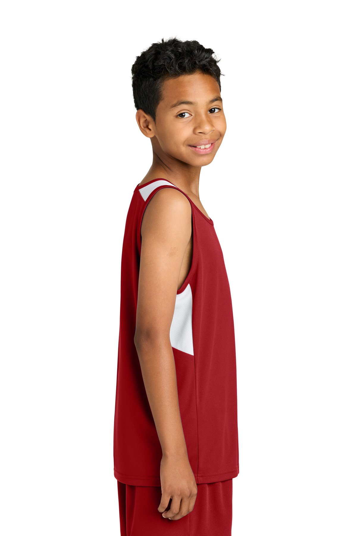 Sport-Tek YST446 Deep Red/ White