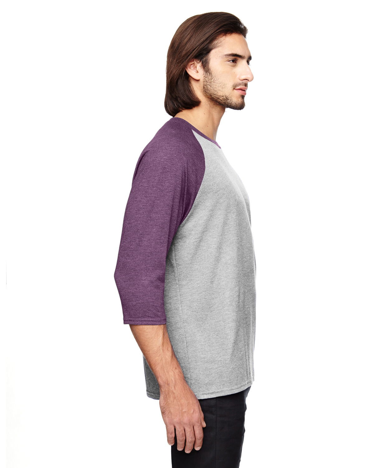 Anvil 6755 Heather Gray / Heather Aubergine