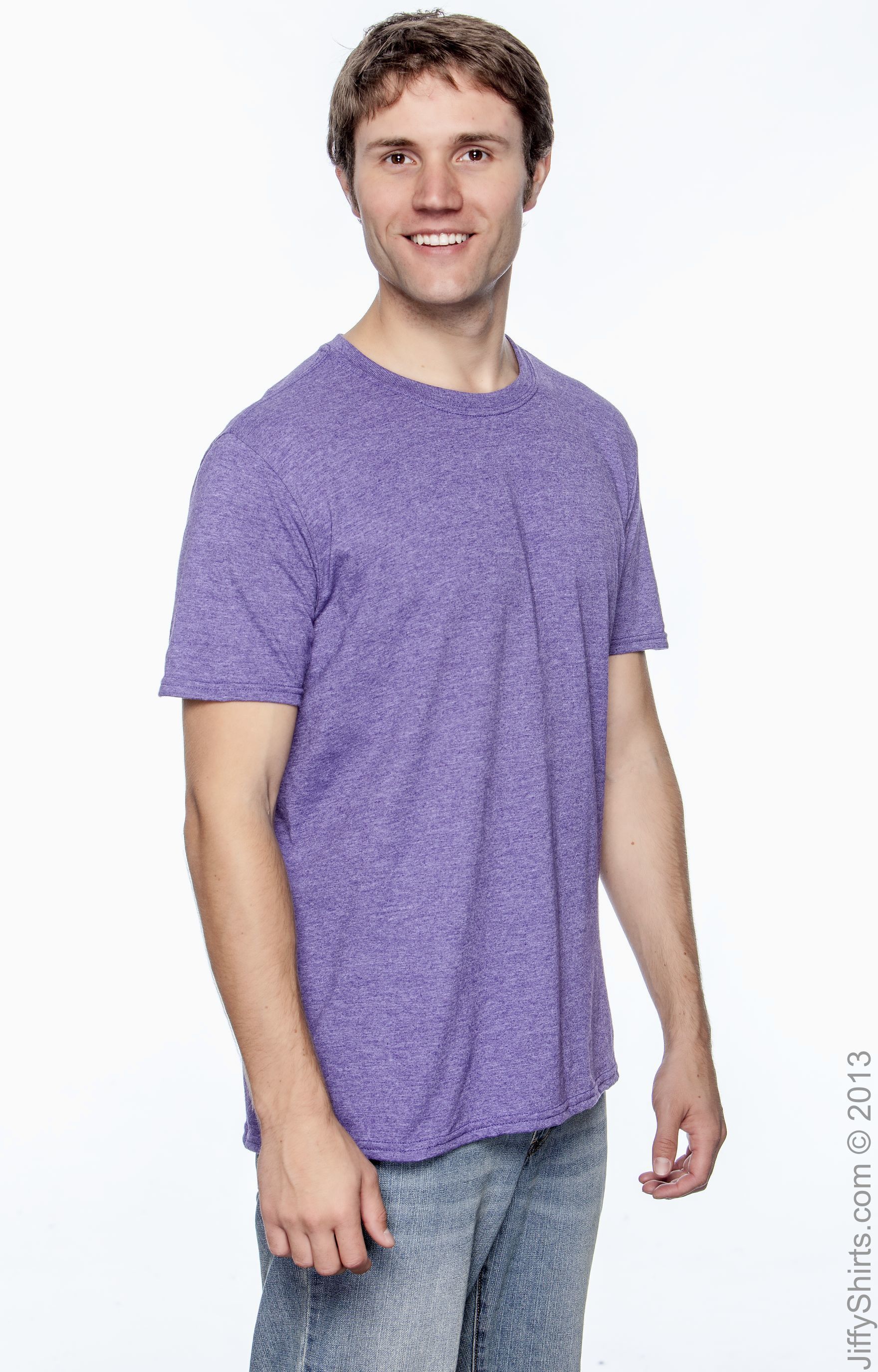 Gildan G640 Softstyle® Unisex T Shirt Heather Purple | Jiffy