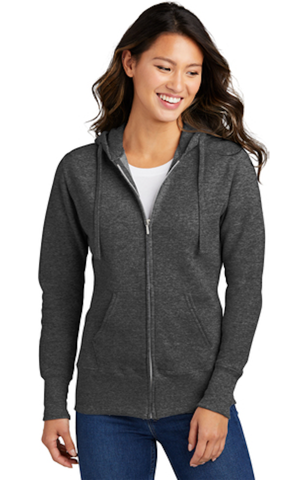 Port Company Women's Core Fleece Full Zip Hoodie Lpc78 Zh Dark