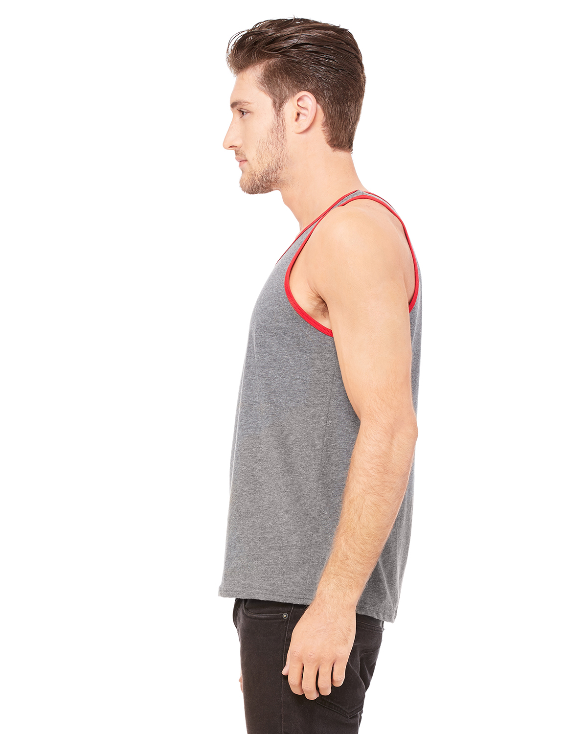 Bella + Canvas 3480 Heather Deep / Red