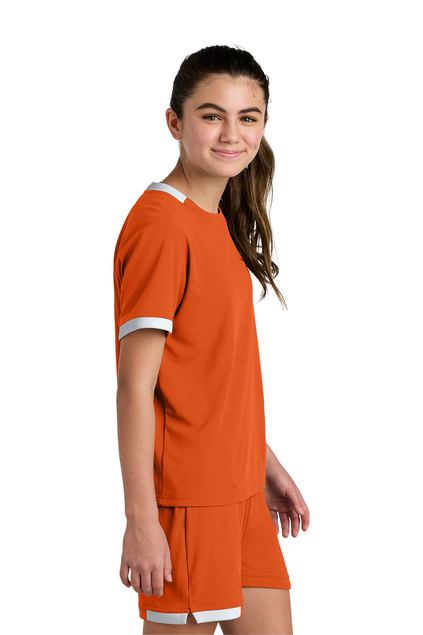 Sport-Tek YST440 Deep Orange/ White