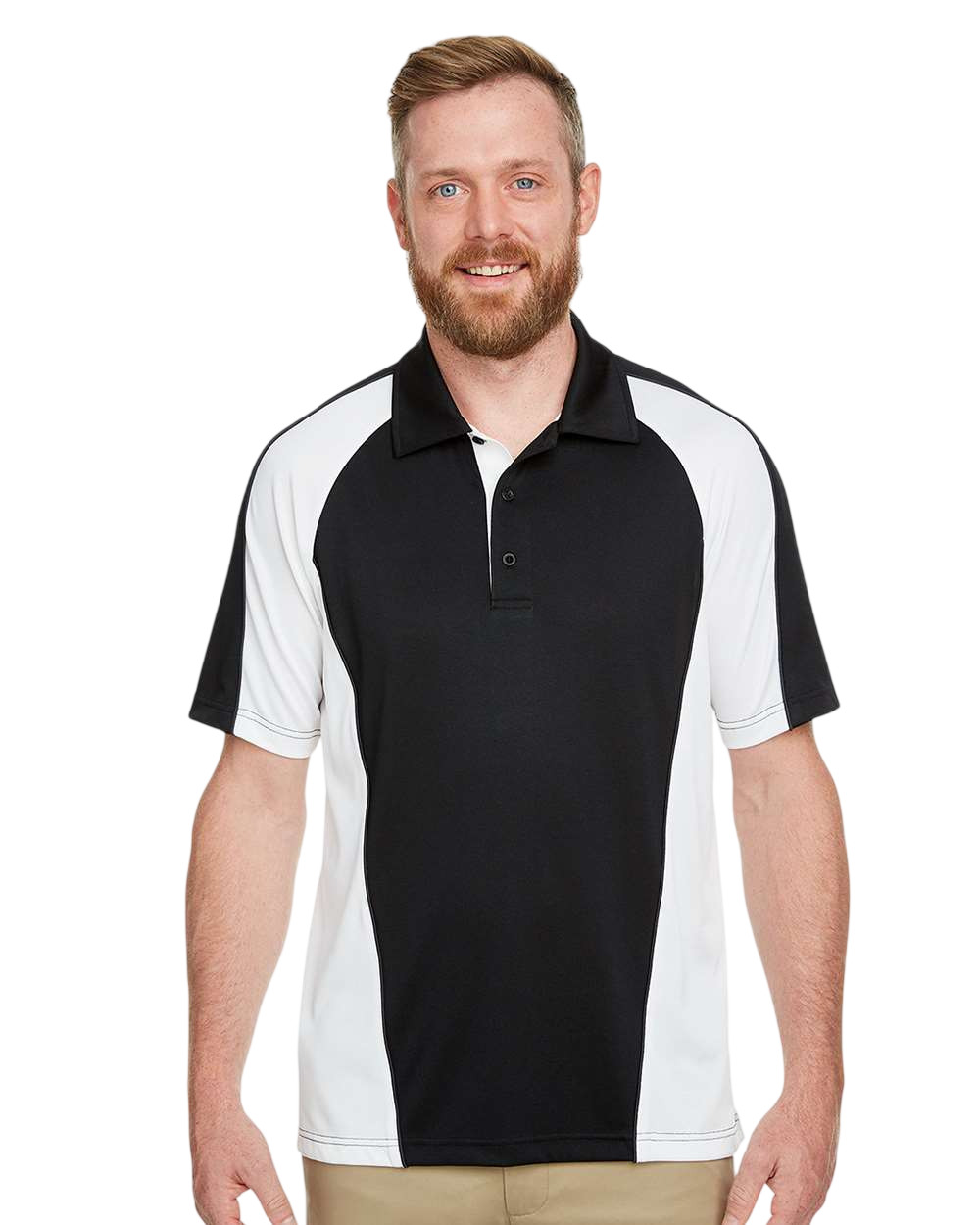 Harriton M385 Black / White / Dark Chrc