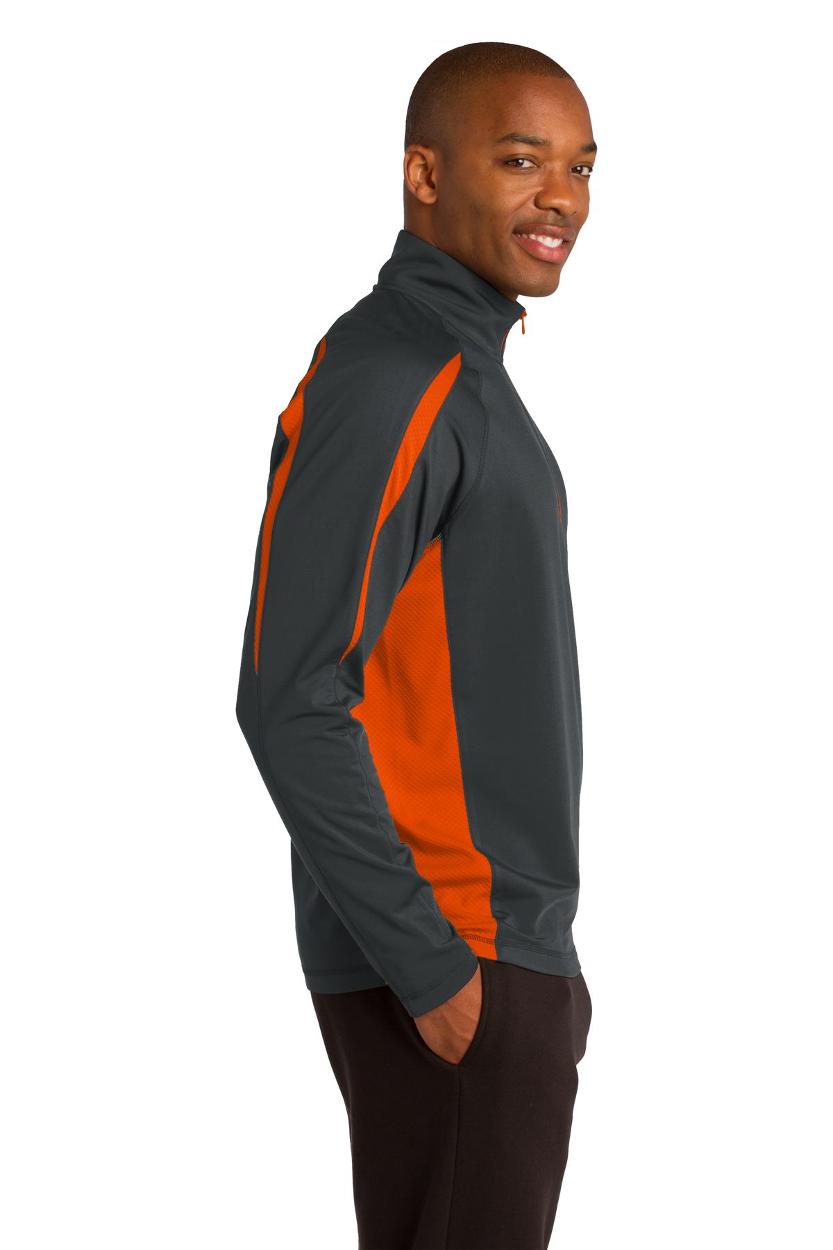 Sport-Tek ST851 Charcoal Gray / Deep Orange
