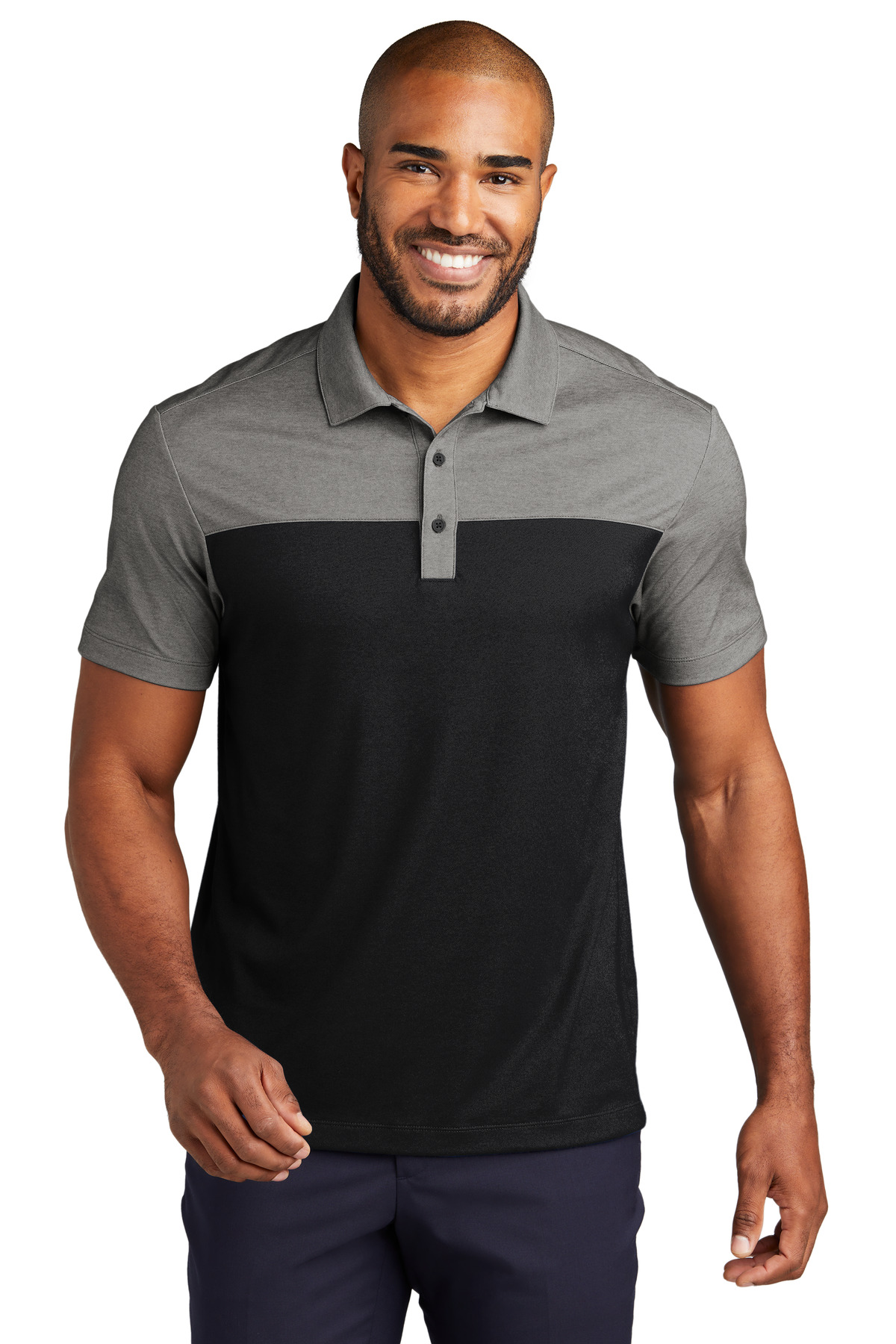 Port Authority K831 Deep Black/ Charcoal Heather