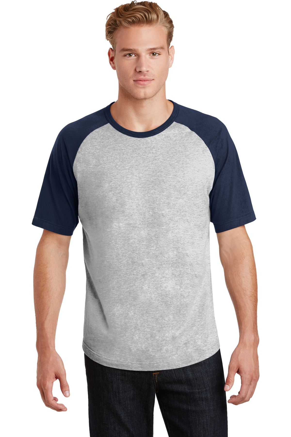 Sport-Tek T201 Gray Heather / Navy