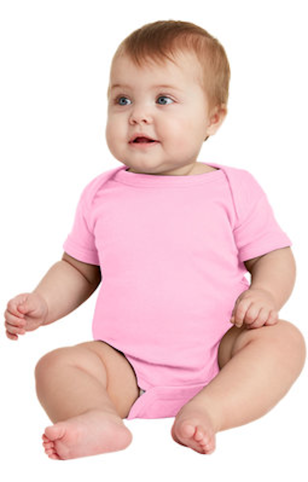 Rabbit Skins Infant Baby Rib Bodysuit 4400 Pink Jiffy
