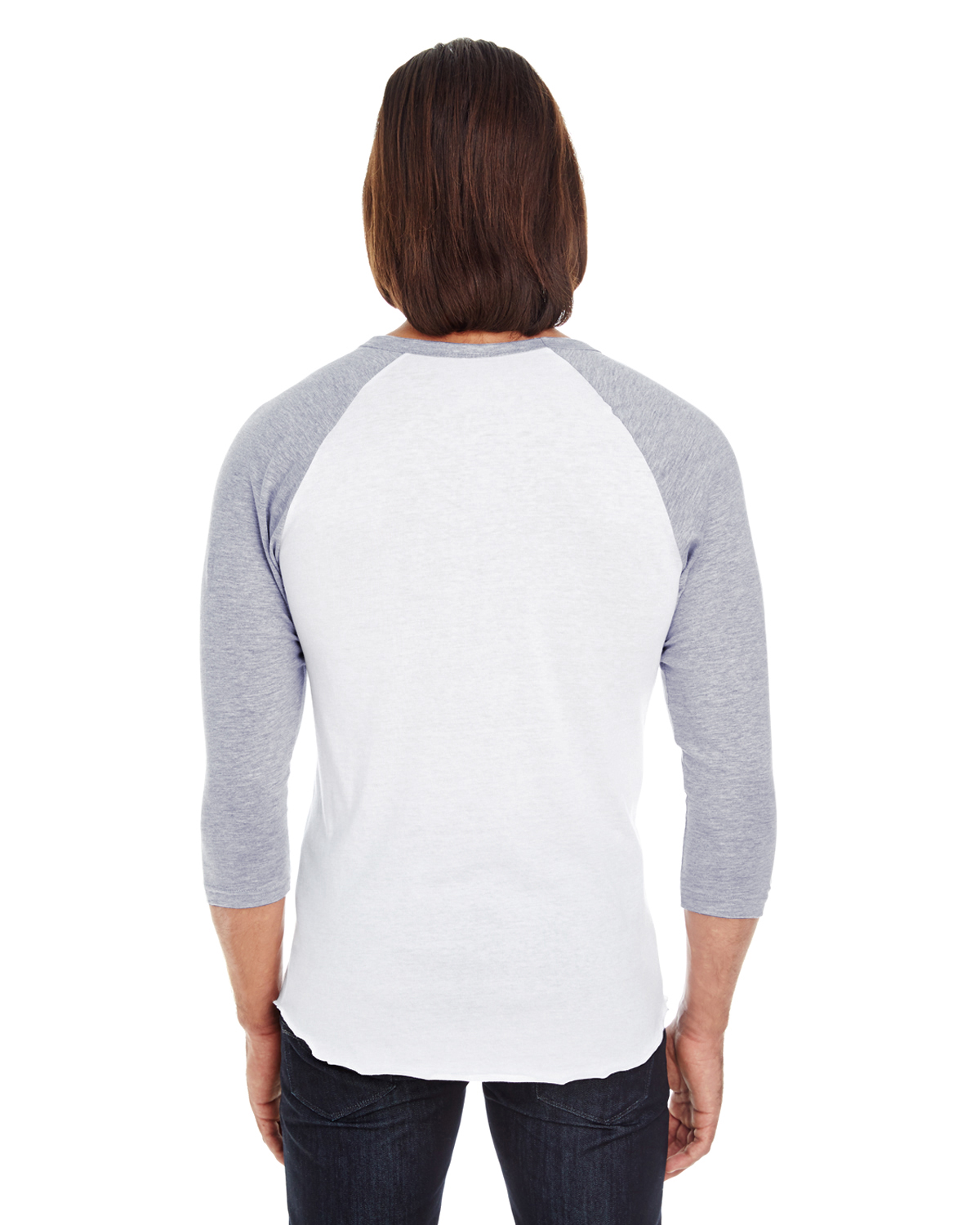 American Apparel BB453W White / Heather Gray