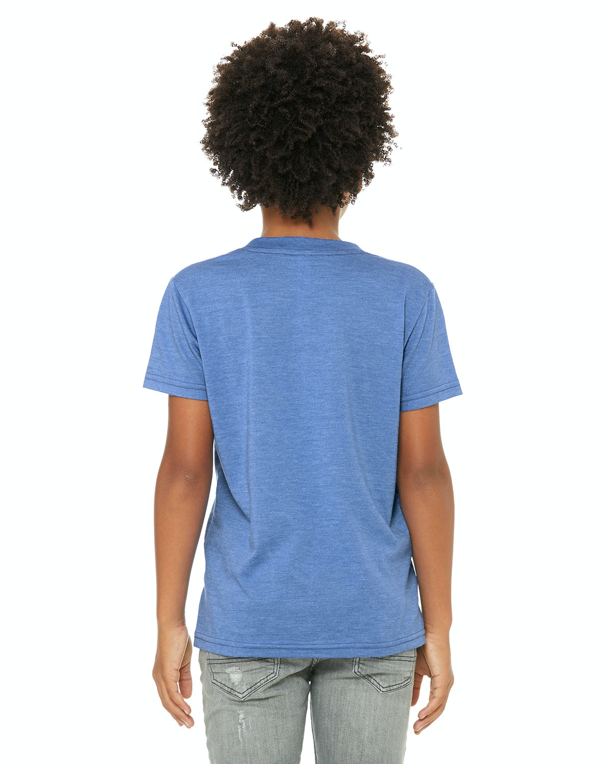 Bella + Canvas 3001YCVC Heather Columbia Blue