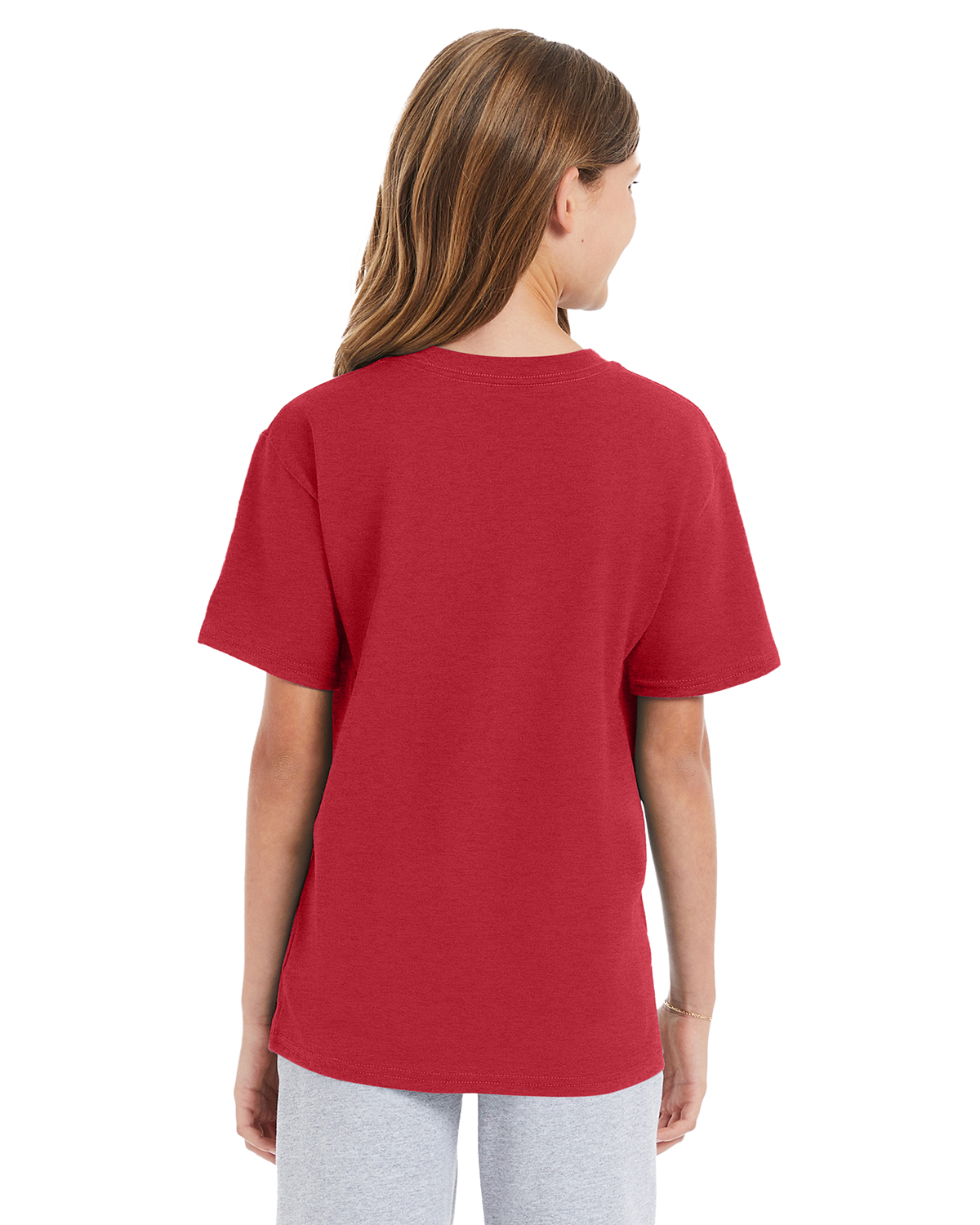 Hanes 498Y Heather Red