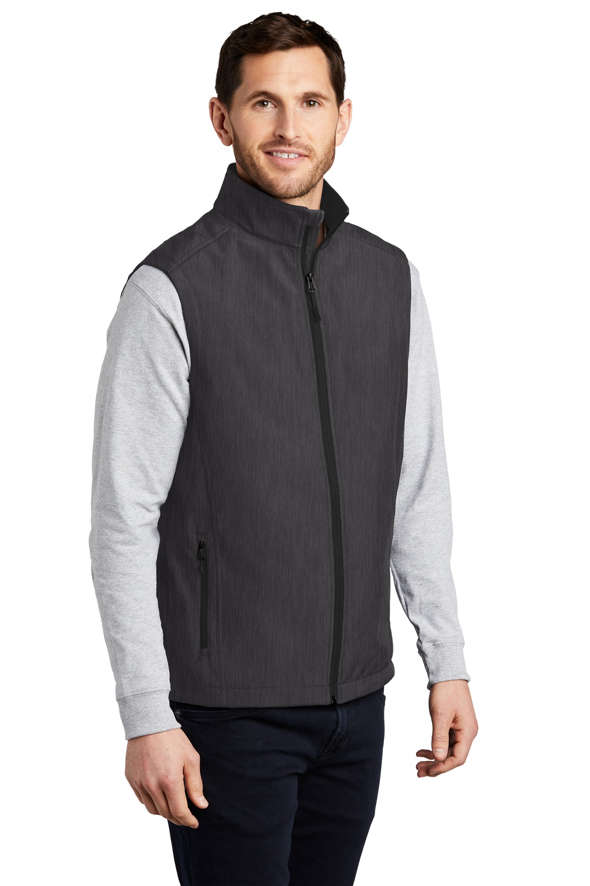 Port Authority J325 Black Charcoal Heather